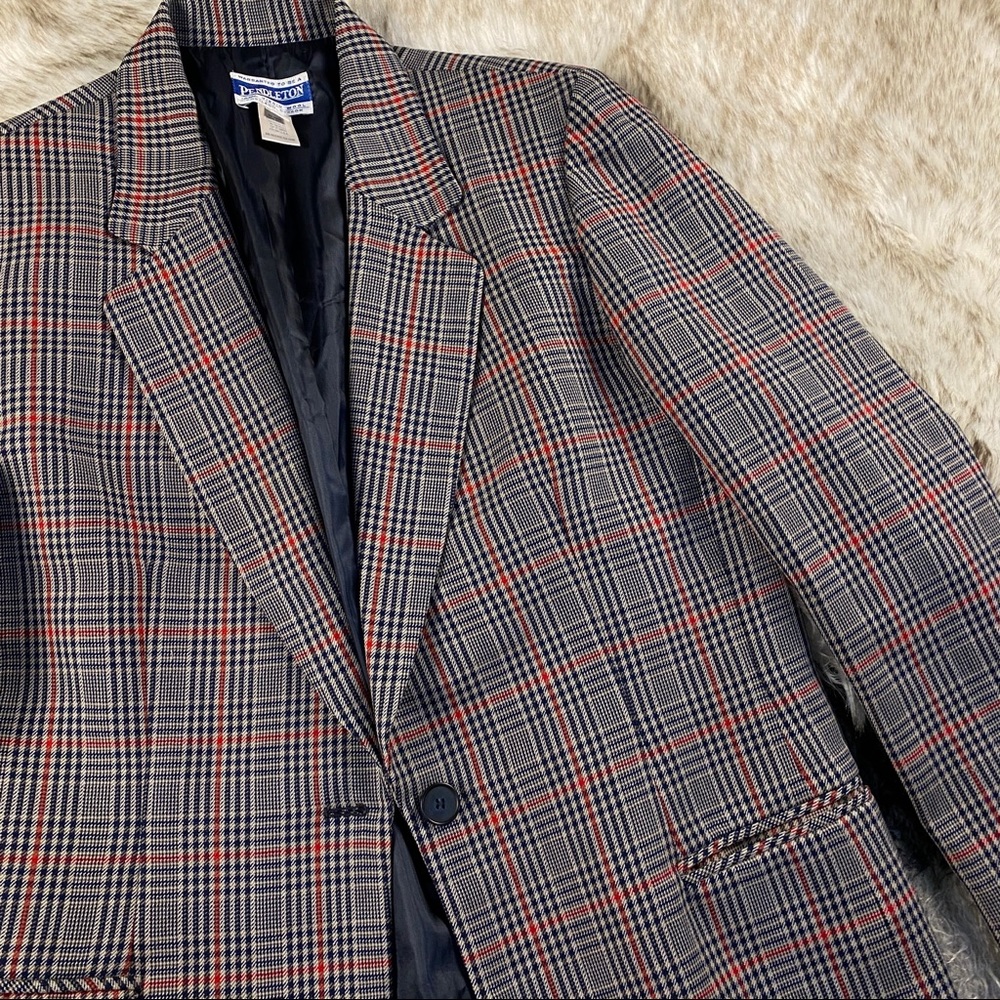 Pendleton Plaid Wool Blazer Jacket 10 - image 6
